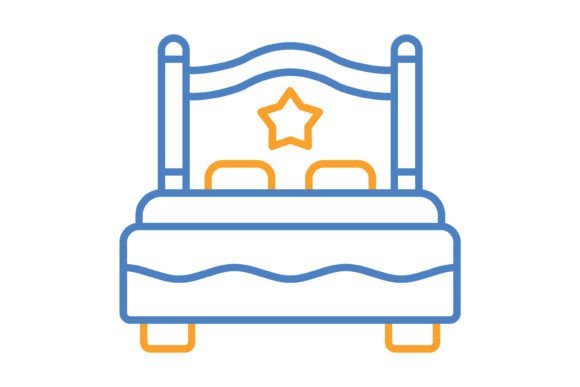 A Practical Look at the Double Bed Blue Orange Line Icon Set