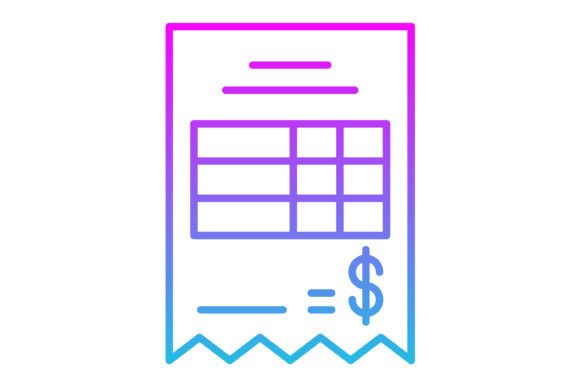 Bill Line Gradient Icon: Modern Visuals for Designers