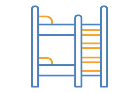Bunk Bed Blue Orange Line Icon: Practical Design for Modern Projects