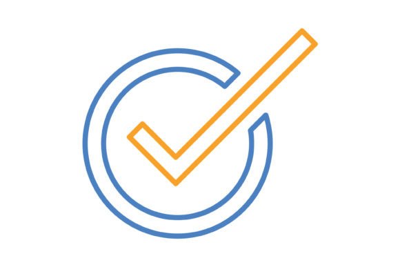 Check Blue Orange Line Icon: A Practical Design Asset