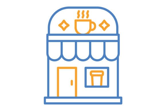 Coffee Shop Blue Orange Line Icon: A Guide for Every Creator