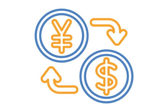 Currency Exchange Blue Orange Line Icon: A Strategic Visual for Modern Finance