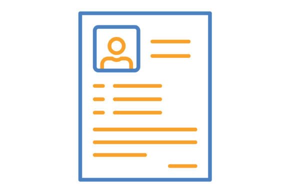 Curriculum Vitae Blue Orange Line Icon: A Complete Design Toolkit