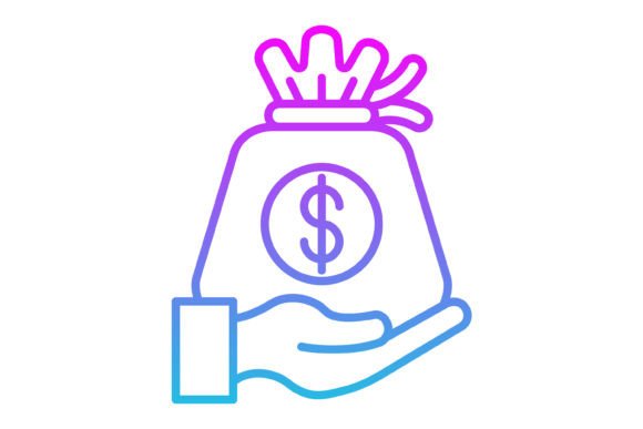 Investment Line Gradient Icon: Versatile Design for Every Project