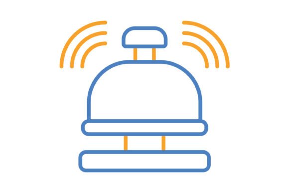 Reception Bell Blue Orange Line Icon: A Practical Evaluation for Modern Designers
