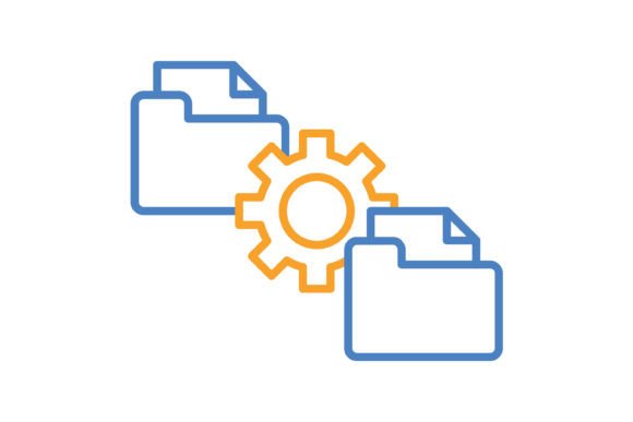 Streamline Your Visual Communication with File Management Blue Orange Line Icons