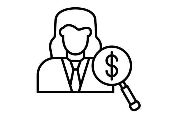 Streamline Your Visual Communication with the Female Auditor Outline Icon
